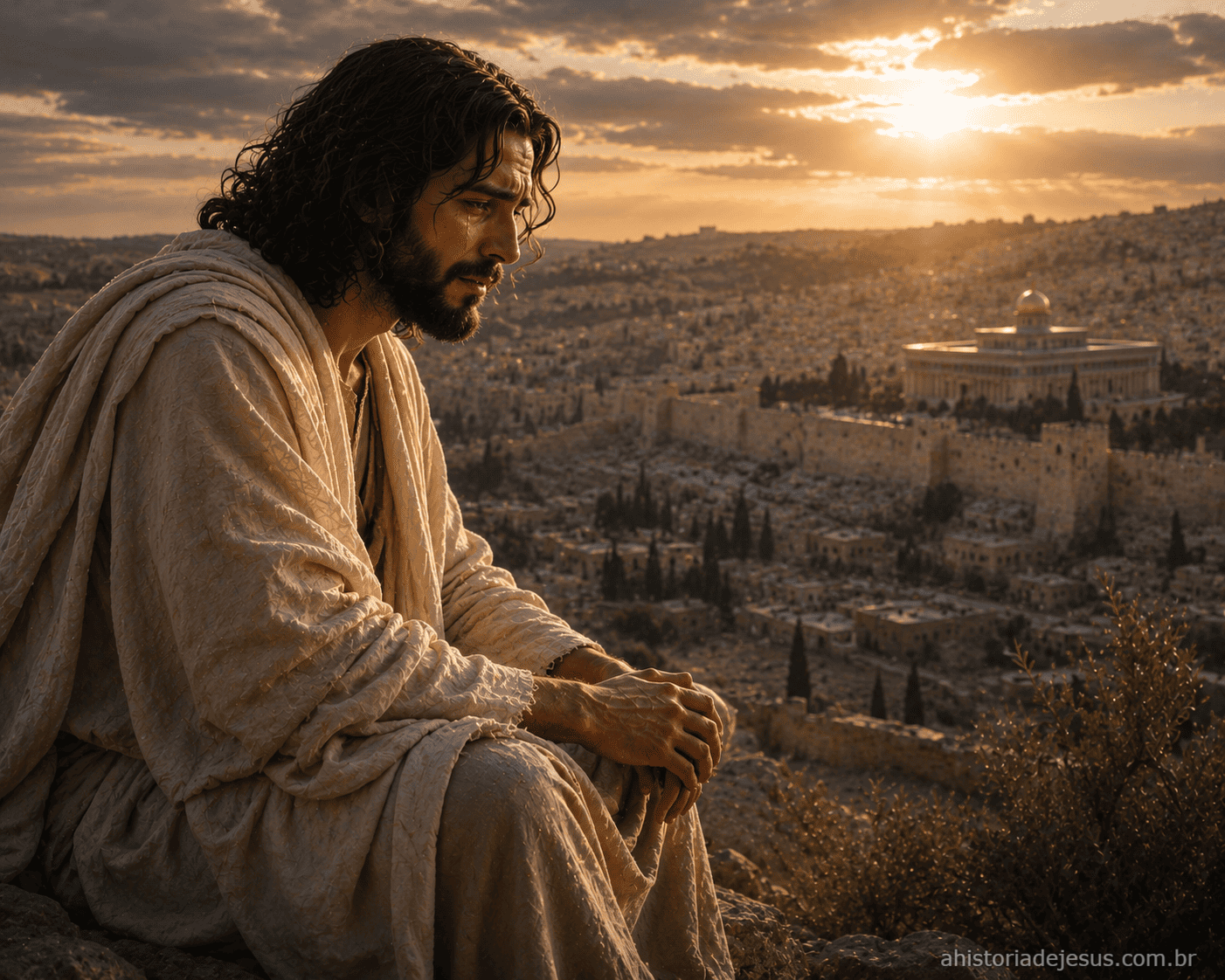 Jesus lamenta sobre Jerusalém, prevendo sua destruição