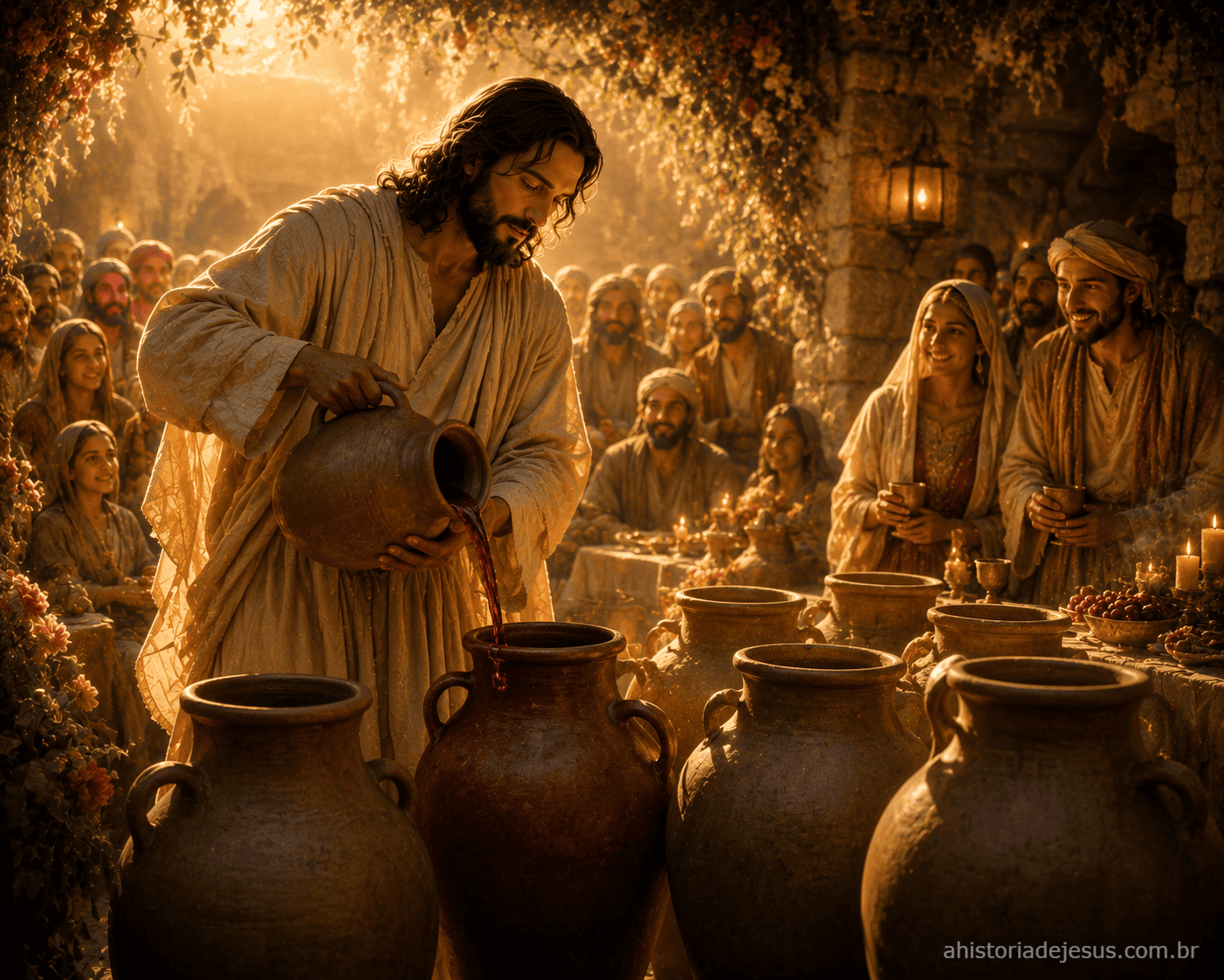 Jesus transformando água em vinho