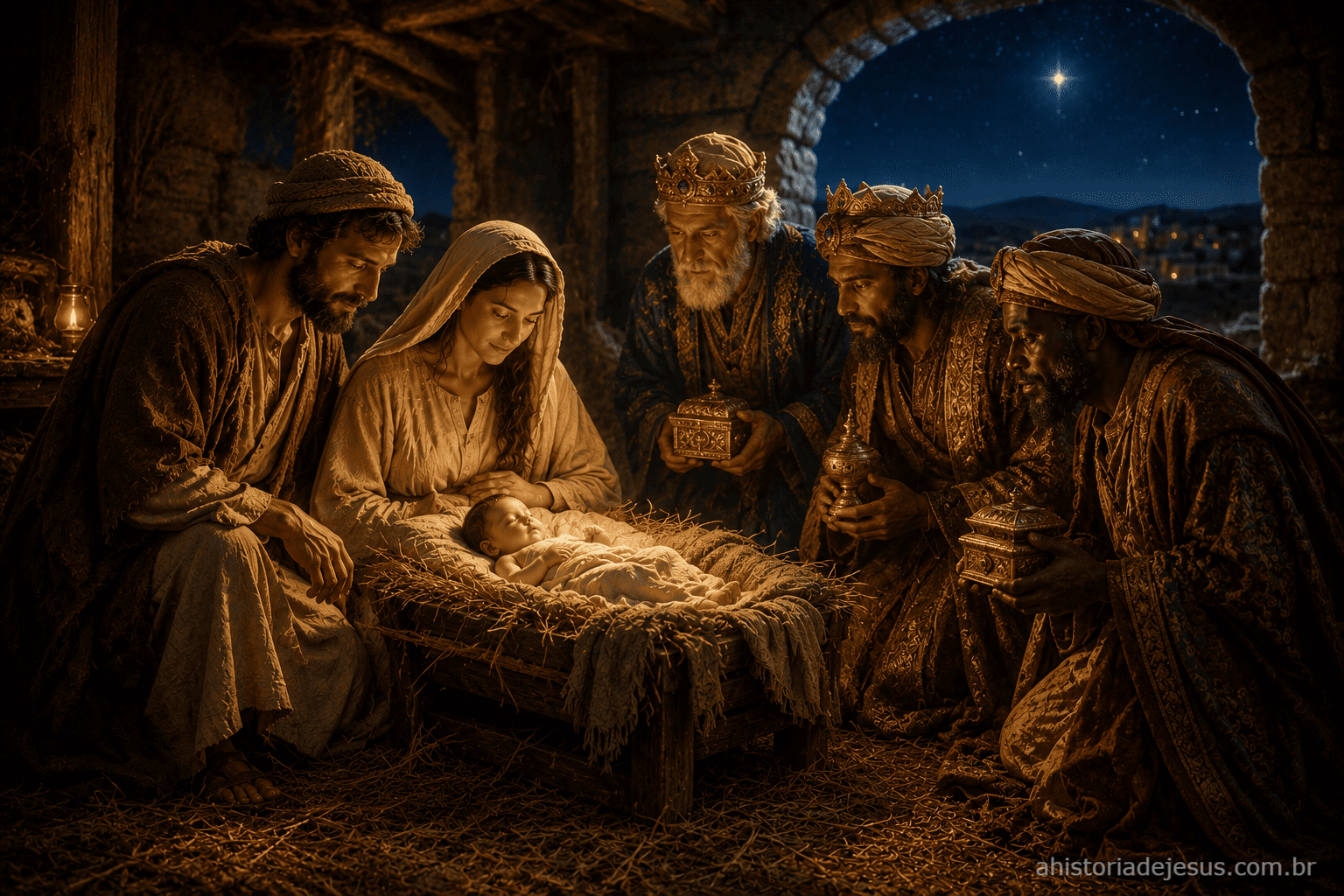 Reis Magos adorando Jesus